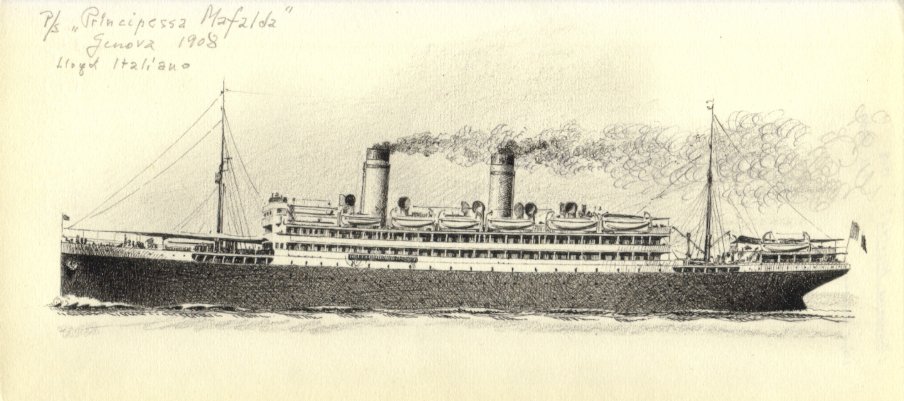 1908 - Piroscafo 'Principessa Mafalda'